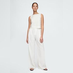 Gap High Rise Wide Leg Linen Trousers